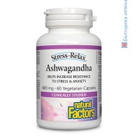 Ашваганда, Natural Factors, 300 mg, 60 V-капс.