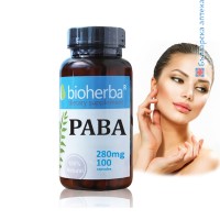 ПАБА (Парааминобензоена киселина) - забавя процесите на стареене, Bioherba, 280 мг, 100 капсули