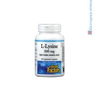 Л-Лизин, Natural Factors, 500 mg, 90 V-капс.