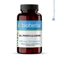 Dl-Phenylalanine, Bioherba, 60 Capsules, 200mg, dl-фенилаланин, биохерба, нервна система, настроение