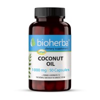 Кокосово масло, Bioherba, 1000 мг, 50 софтгел капсули