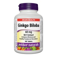 Гинко Билоба, Webber Naturals, 60 mg, 180 табл.