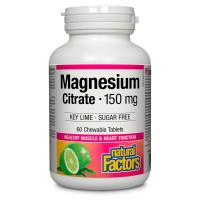 Магнезий цитрат, Natural Factors, 150 mg, 60 дъвчащи табл.