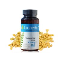 Сминдух семена при диабет, Bioherba, 610 мг, 100 капсули