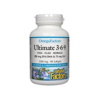 УЛТИМАТ ОМЕГА 3-6-9, 1200 mg, Natural Factors, 90 софтгел капсули    