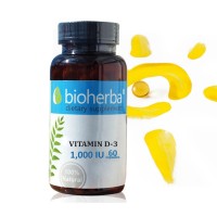 Витамин D3 - за здрави кости и силен имунитет, Bioherba, 1000 IU, 60 капсули