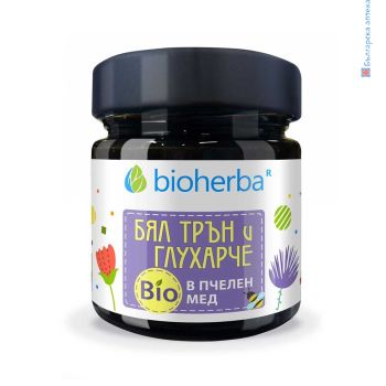 Бял трън и Глухарче в Био Пчелен мед, Bioherba, 280 грама, биохерба, детокс черен дроб