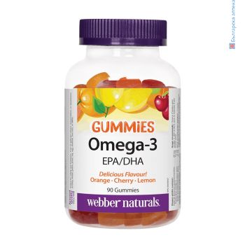 омега-3, гъми, webber naturals, рибено масло, желирани, таблетки, дъвчащи, хранителна добавка