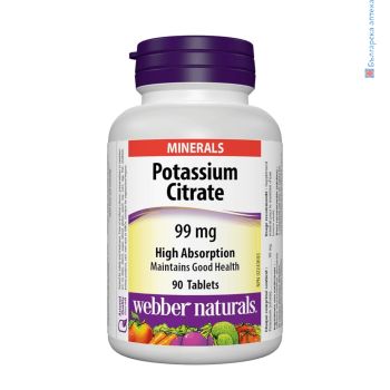 калий, таблетки, webber naturals, potassium citrate