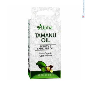 масло от таману, natural factors, maslo tamanu, oil, акне, суха, кожа, сърбеж, скалп, косопад, calophyllum inophyllum, студенопресовано, органик, пречистено