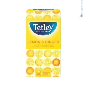 джинджифил  лимон, чай, филтър, пакетче, тетли, tetley, ginger, lemon, tea