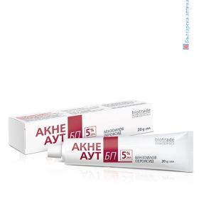 Acne Out, BP, Бензоилов пероксид, 5% гел, 20гр, гел за акне, лечение на акне