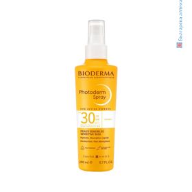 bioderma, photoderm, spf30, слънцезащитен спрей, тяло