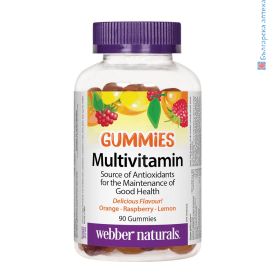 webber naturals, мултивитамини, гъми, за възрастни, желирани таблетки, дъвчащи, плодов вкус, мултивитаминна формула, хранителна добавка